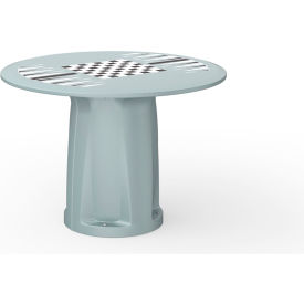 Endurance 42" Round Cylinder Base Table with Game Top, Gray