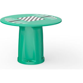 Endurance 42" Round Cylinder Base Table with Game Top, Green