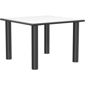 Endurance 36" Square Dura-Edge Steel Leg Laminate Table, Black