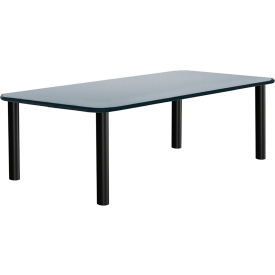Endurance 72" x 30" Rectangular Steel Leg Laminate Table, Black