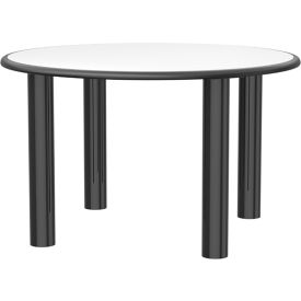 Endurance 42" Round Dura-Edge Steel Leg Laminate Table, Black