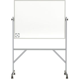 Reversible Mobile Magnetic Hygienic Porcelain Whiteboard, 48"W x 36"H