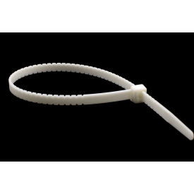 Zip Tie, Twist to Break, 14"L x 5/16"W, 2,000 Pack, Nylon, White