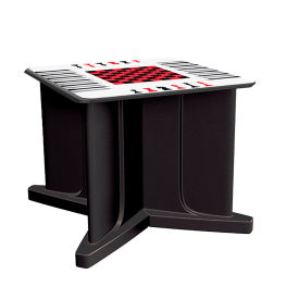 Endurance X-Series 36" Square Dura-Edge X-Base Laminate Table with Game Top, Black