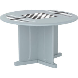 48" Round X-Base Table with Game Top, Gray