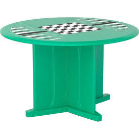48" Round X-Base Table with Game Top, Green