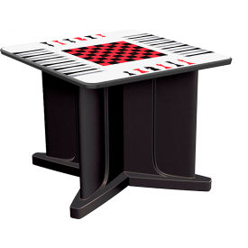 Endurance X-Series 42" Square Dura-Edge X-Base Laminate Table with Game Top, Black