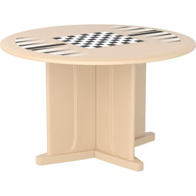 Endurance 48" Round X-Base Table with Game Top, Sand