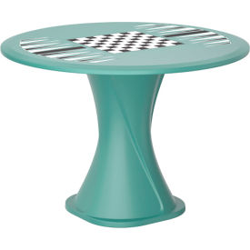Cortech USA Endurance 42" Round Cascade Base Table with Game Top, Aqua
