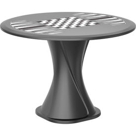 Endurance 42" Round Cascade Base Table with Game Top, Black