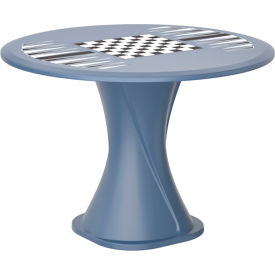 42" Round Cascade Base Table with Game Top, Midnight Blue