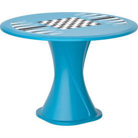 42" Round Cascade Base Table with Game Top, Slate Blue