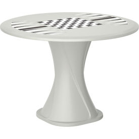 Endurance 42" Round Cascade Base Table with Game Top, Stone Gray