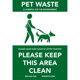 Reflective Pet Sign, On Leash, Aluminium, 11-1/2" x 18", Green