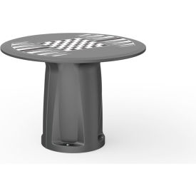 Endurance 42" Round Cylinder Base Table with Game Top, Black
