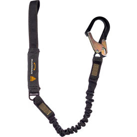 Arc Flash Shock Absorbing Lanyard, Stretch, Single Leg, Aluminum Rebar Hook & Web Loop, 6'L