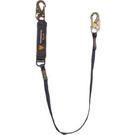 Arc Flash Shock Absorbing Lanyard, Fixed, Single Leg, Steel Snap Hook, 6'L