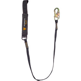 Guardian Arc Flash Shock Absorbing Lanyard, Fixed, Single Leg, Steel Snap Hook & Web Loop, 6'L