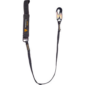 Arc Flash Shock Absorbing Lanyard, Fixed, Single Leg, Aluminum Snap Hook & Web Loop, 6'L