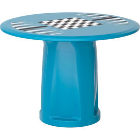 Endurance 42" Round Cylinder Base Table with Game Top, Slate Blue