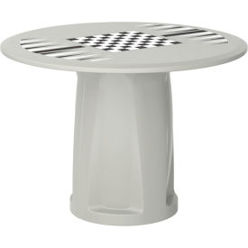 Endurance 42" Round Cylinder Base Table with Game Top, Stone Gray