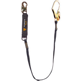 Arc Flash Shock Absorbing Lanyard, Fixed, Single Leg, Steel Rebar Hook, 6'L