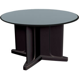 42" Round Dura-Edge X-Base Laminate Table, Black