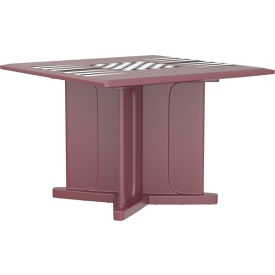 Endurance 42" Square X-Base Table with Game Top, Burgundy