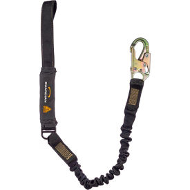 Arc Flash Shock Absorbing Lanyard, Stretch, Single Leg, Steel Snap Hook & Web Loop, 6'L