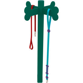 Dog Bone Leash Post, Powder Coated, Green