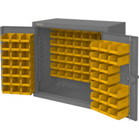Extra Heavy Duty Bin Cabinet, 96 Bins, All-Welded, 36"W x 20"D x 36"H, Gray