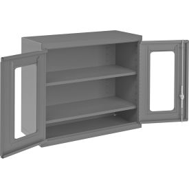 Wall Mountable Storage Cabinet, 29-7/8"W x 13-11/16"D x 27"H, All-Welded, Gray