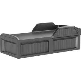 Solstice Bed with Safety Rail & 3 Doors, 80" x 36", Blue Gray
