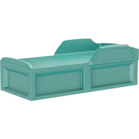 Solstice Bed with Safety Rail & 3 Doors, 80" x 36", Aqua