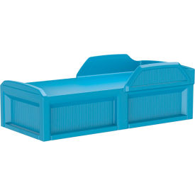 Solstice Bed with Safety Rail & 3 Doors, 80" x 36", Slate Blue