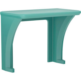 Endurance All Plastic Wall/Floor Mounted Desk, 38" x 22", Aqua