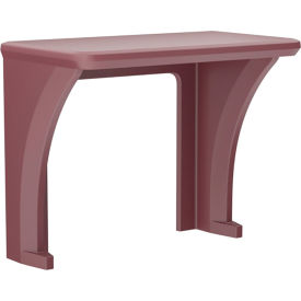 Endurance All Plastic Wall/Floor Mounted Desk, 38" x 22", Burgundy