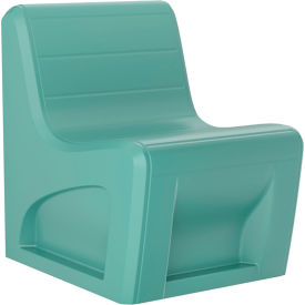 Sync Armless Slim Chair with Ballast Door, 25"W x 32"D, Aqua