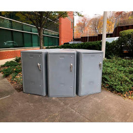 Bike Storage Locker, Padlock Handle, 1 Bike Capacity, 30" x 72-3/4" x 49", Medium Gray