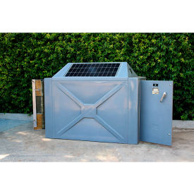E-Bike Charging Solar Locker, Padlock, 2 Bike Capacity, 40" W x 74-1/4" D x 61" H, Tan