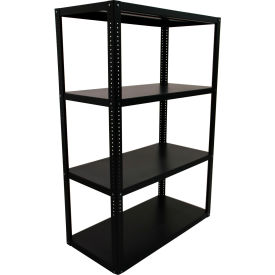 4 Shelf Heavy Duty Boltless Shelving, Steel Deck, Starter, 48"W x 24"D x 72"H
