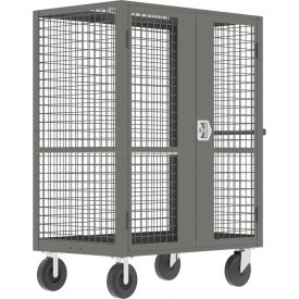 Wire Security Cart with Adjustable Shelf, 51"L x 24"W x 66"H, 2000 lb. Cap., Gray