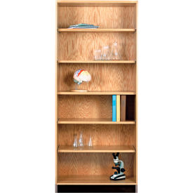 Access Open Shelf Bookcase, 24"W x 22"D x 84"H, Red Oak