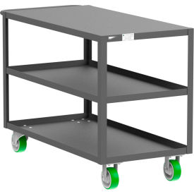 Steel Flat Top Utility Cart with 3 Shelves, 2000 lb. Capacity, 53"L x 24"W x 36"H