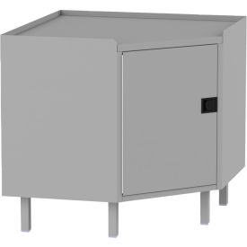 36 x 36 Corner Workbench, Left Hinge, Square Tube Leg, Steel Square Edge, Silver