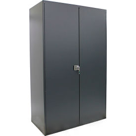 Flush Door Industrial Electronic Locking Cabinet, All-Welded, 48"W x 24"D x 84"H, Gray