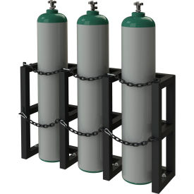 Vertical Gas Cylinder Rack, 3 Cylinder Capacity, 44"W x 12"D x 30"H
