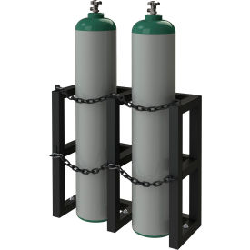Vertical Gas Cylinder Rack, 2 Vertical Cylinders Capacity, 30"W x 12"D x 30"H