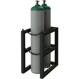 Vertical Gas Cylinder Rack, 2 Vertical Cylinders Capacity, 16"W x 24"D x 30"H