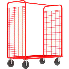 2-Sided Stock Picking Cage Cart, 57"L x 30"W, 1600 lb. Capacity, Red